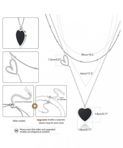 Heart Pendant Layered Necklaces for Women Trendy, Stainless Steel Hypoallergenic Choker Layering Necklace Set, Gold/Silver/Ro...