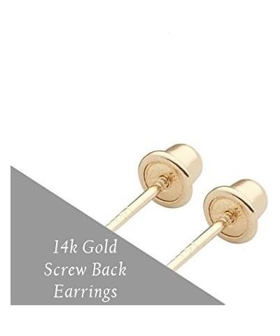 Tiny 14k Yellow Gold Round 2mm CZ Solitaire Stud Screwback Earrings, Cartilage or Second Hole Piercing $21.03 Earrings