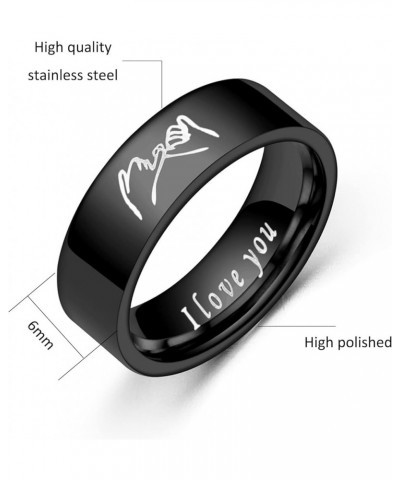 Matching Rings for Couples, I Love You Promise Rings Hand in Hand Pinky Promise Ring Couples Rings Set for Him and Her Stainl...