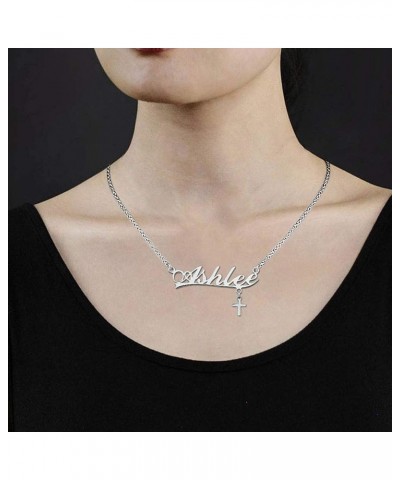 Custom Personalized Name Necklace Cross 925 Sterling Silver Prime Pendant Jewelry for Women Ashlee $11.79 Necklaces