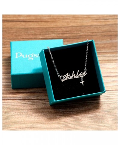 Custom Personalized Name Necklace Cross 925 Sterling Silver Prime Pendant Jewelry for Women Ashlee $11.79 Necklaces