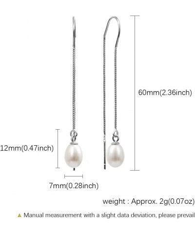 925 Sterling Silver Freshwater Pearl Earrings for Women Trendy Fashion Jewelry Gift White 7 mm $12.17 Earrings