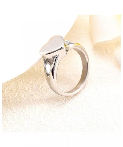 Simple Heart Cremation Urn Ring for Ashes Hold Loved Ones Ashes Memorial Jewelry for Funeral Keepsake Gift 10 $10.78 Rings