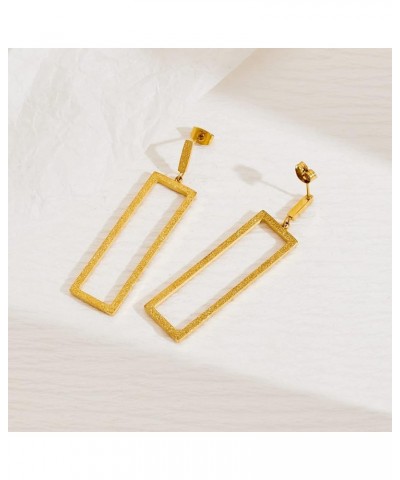 Women's Geometric Dangle Drop Earrings Statement Metal Triangle Rectangle Dangle Drop Earrings Jewelry Gift For Her Gold Silv...