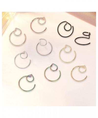 5Pairs No Back Earrings Small Geometric Stud Earrings for Women, Stainless Steel Gold Front Back Ear Jackets Earrings Minimal...