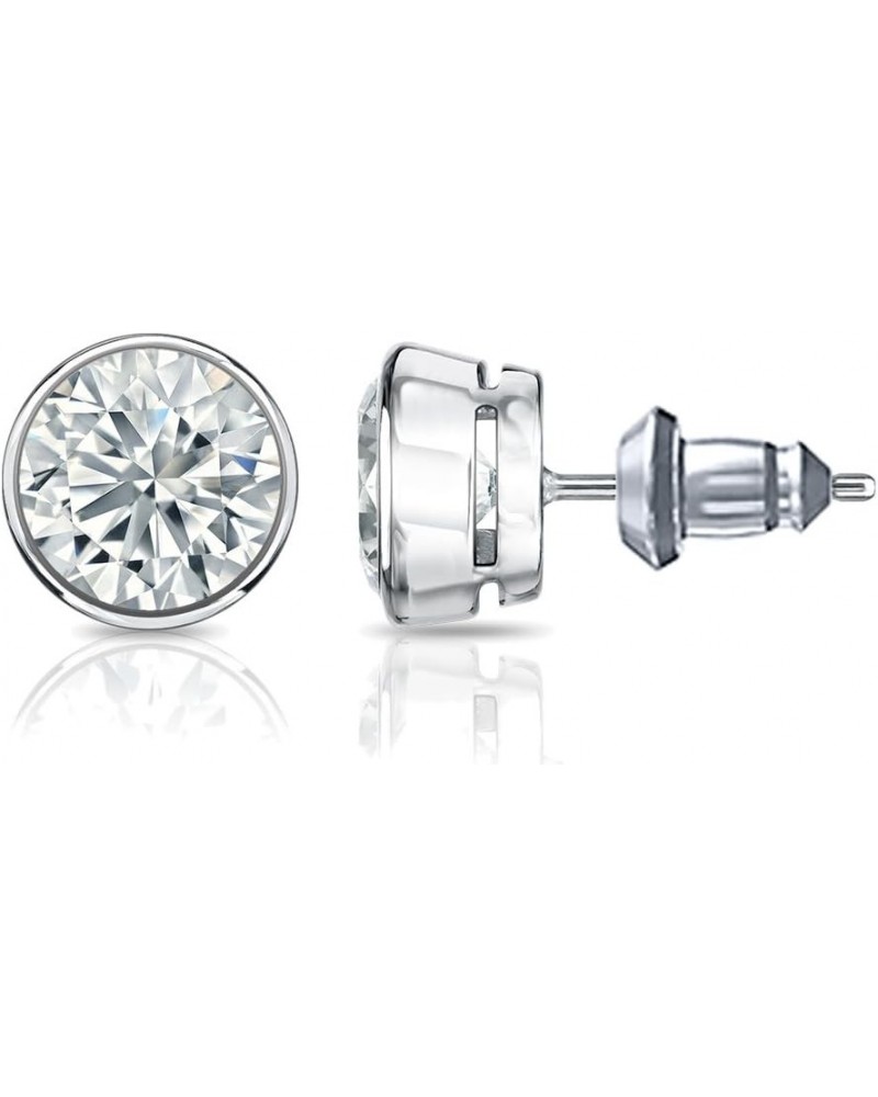 14k Gold Bezel-set Round Diamond Stud Earrings (1/4-2cttw, G-H, SI2-I1) Secure Lock Back White Gold 0.6 carats $327.08 Earrings