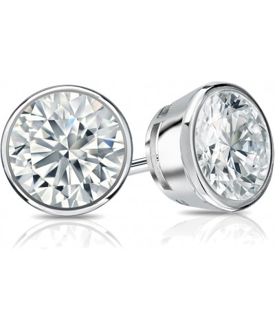 14k Gold Bezel-set Round Diamond Stud Earrings (1/4-2cttw, G-H, SI2-I1) Secure Lock Back White Gold 0.6 carats $327.08 Earrings