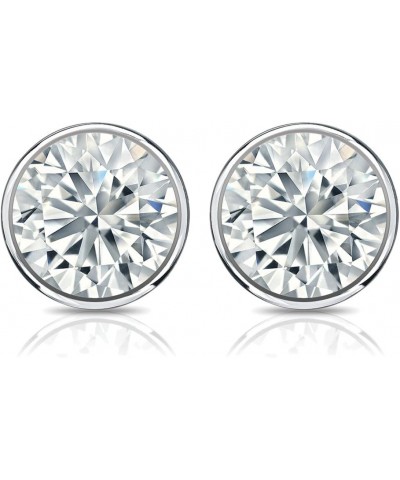 14k Gold Bezel-set Round Diamond Stud Earrings (1/4-2cttw, G-H, SI2-I1) Secure Lock Back White Gold 0.6 carats $327.08 Earrings