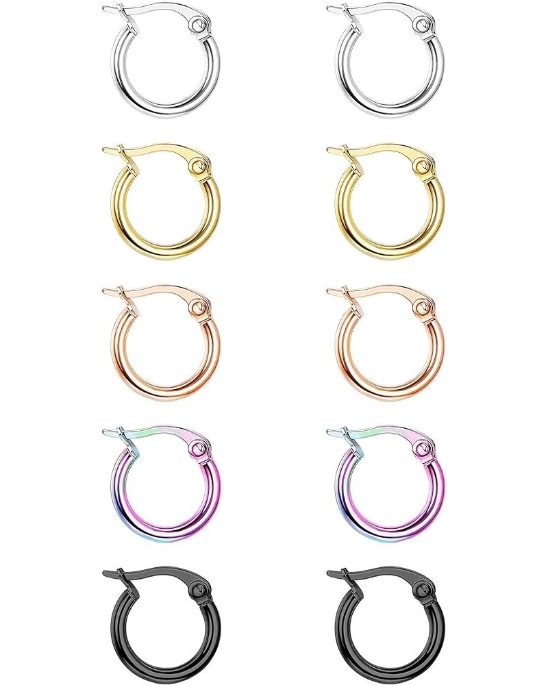 Colorful Hoop Earrings Surgical Steel Hoop Earrings for Women Loop Earrings 10mm/15mm/20mm/25mm 20.0 Millimeters $7.79 Earrings