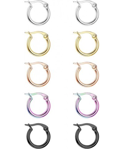 Colorful Hoop Earrings Surgical Steel Hoop Earrings for Women Loop Earrings 10mm/15mm/20mm/25mm 20.0 Millimeters $7.79 Earrings