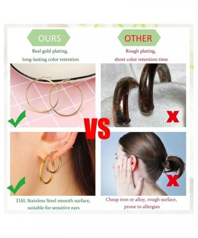 Colorful Hoop Earrings Surgical Steel Hoop Earrings for Women Loop Earrings 10mm/15mm/20mm/25mm 20.0 Millimeters $7.79 Earrings