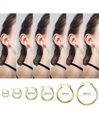 Colorful Hoop Earrings Surgical Steel Hoop Earrings for Women Loop Earrings 10mm/15mm/20mm/25mm 20.0 Millimeters $7.79 Earrings