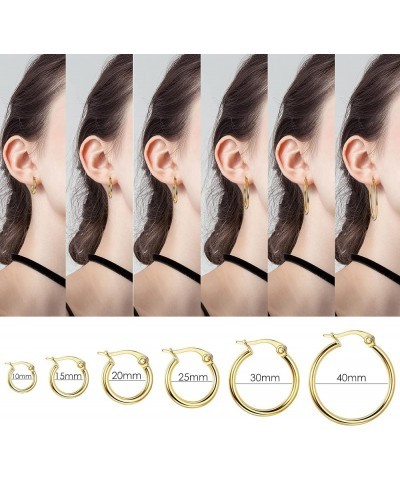 Colorful Hoop Earrings Surgical Steel Hoop Earrings for Women Loop Earrings 10mm/15mm/20mm/25mm 20.0 Millimeters $7.79 Earrings