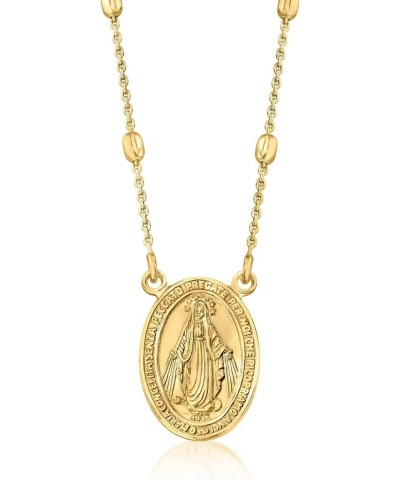 Italian 18kt Gold Over Sterling Miraculous Medal Bead Station Necklace. 16 inches $36.96 Necklaces