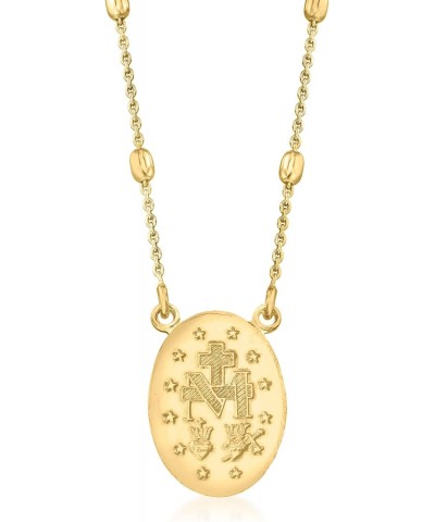 Italian 18kt Gold Over Sterling Miraculous Medal Bead Station Necklace. 16 inches $36.96 Necklaces