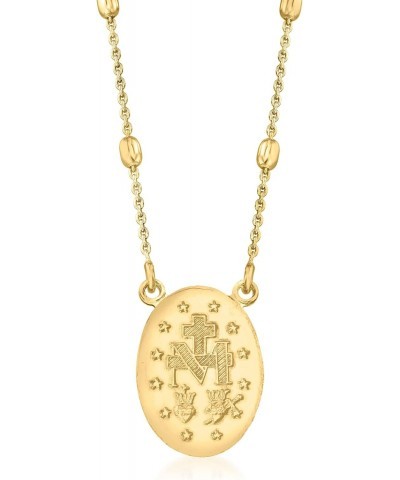 Italian 18kt Gold Over Sterling Miraculous Medal Bead Station Necklace. 16 inches $36.96 Necklaces