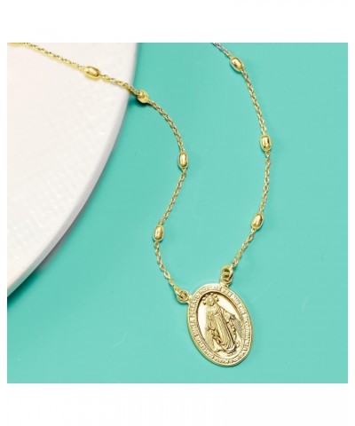 Italian 18kt Gold Over Sterling Miraculous Medal Bead Station Necklace. 16 inches $36.96 Necklaces