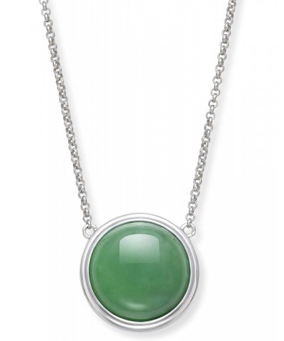 Sterling Silver Natural Jade Necklace for Women $29.60 Necklaces