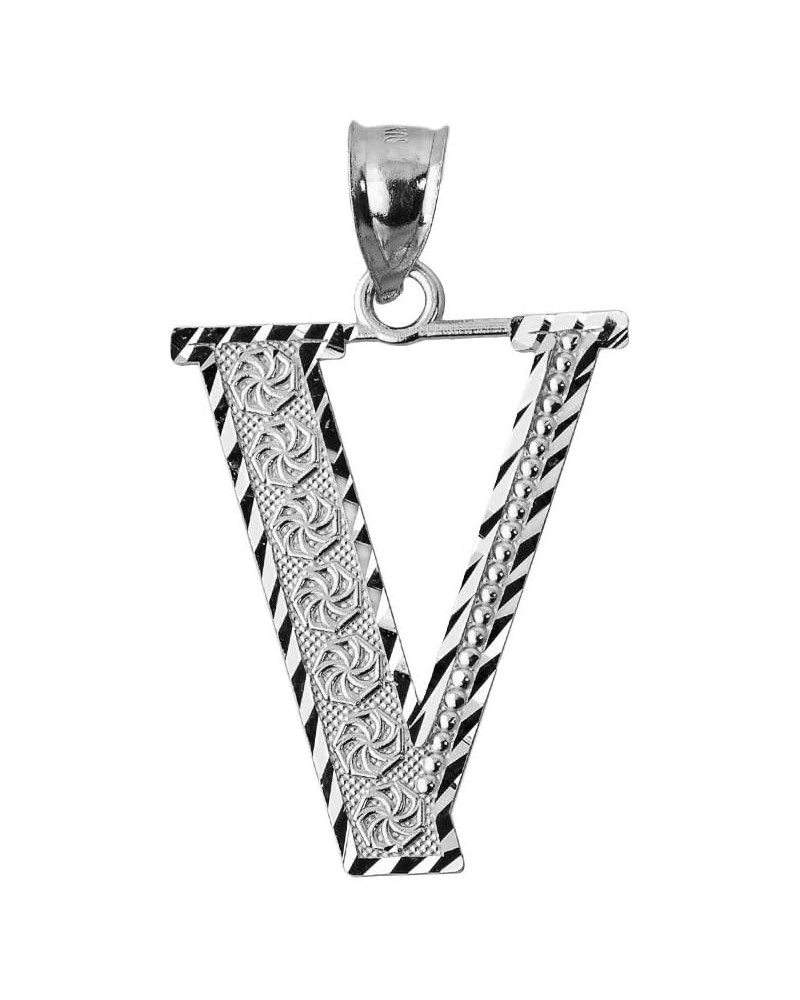 Personalized 925 Sterling Silver Initial Letters A-Z Charm Pendant 1.0 Inches V $12.74 Pendants