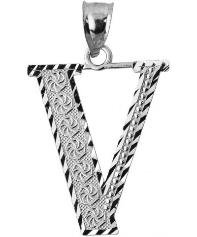 Personalized 925 Sterling Silver Initial Letters A-Z Charm Pendant 1.0 Inches V $12.74 Pendants