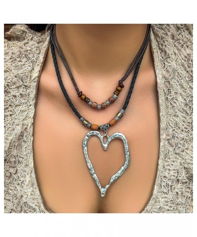 Fashion Heart Necklace Silver 925 Sterling for Women Beaded Necklace Chain Ladies Boho Love Vintage Jewelry Necklace J One Si...