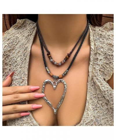 Fashion Heart Necklace Silver 925 Sterling for Women Beaded Necklace Chain Ladies Boho Love Vintage Jewelry Necklace J One Si...