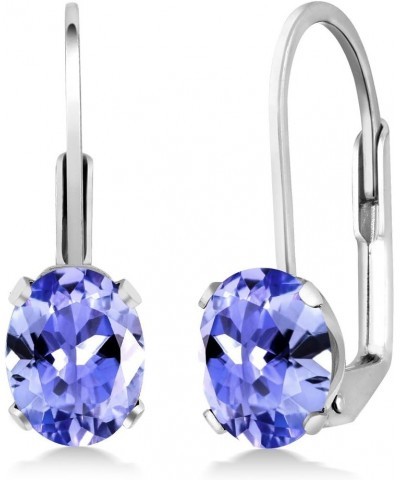 925 Sterling Silver Blue Tanzanite Leverback Earrings For Women (1.50 Cttw, Gemstone Birthstone, Oval 7X5MM) $42.30 Earrings