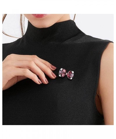 Rhinestone Butterfly Bowknot Brooch Pin for Women Girls Fashion Cute Purple Red Crystal Birthstone Brooches Lapel Pins Delica...