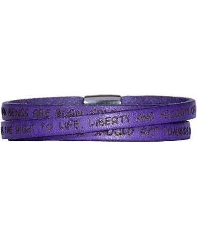 Human Rights Leather Bracelet BR1 Engraved Human Rights Violet 57.0 Centimeters $21.60 Bracelets