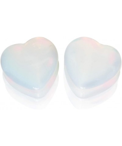 Synthetic Opal Heart Shaped Saddle Plugs, Sold as a Pair 22mm (7/8") $11.61 Body Jewelry