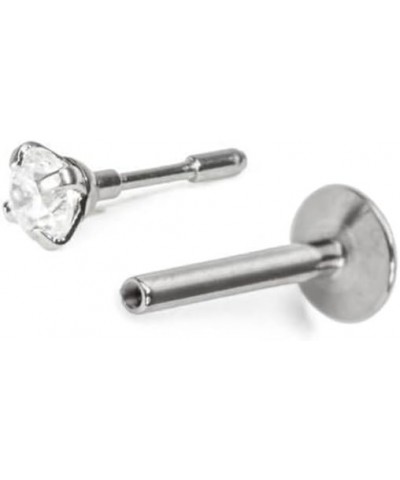 Titanium Labret Style Push Pin Threadless Nose Stud Ring, 316L Surgical Steel Insert 18G 1.5mm Stone-5/16" Post Length $12.15...