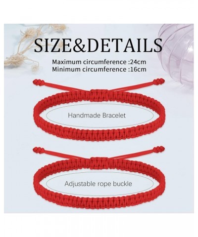 2Pcs Mother Daughter Rope Bracelet, Mom and Me Braided Rope Bracelet, Mom Girl Women Gift Bracelet red $10.07 Bracelets