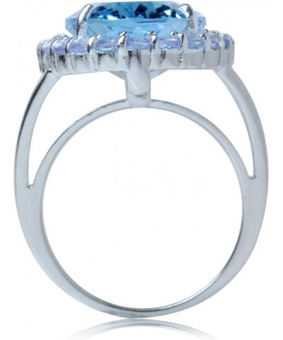 Huge 18X13mm Genuine Gemstones 925 Sterling Silver Right Hand Cocktail Ring Jewelry for Women Genuine Blue Topaz 8 $35.09 Rings