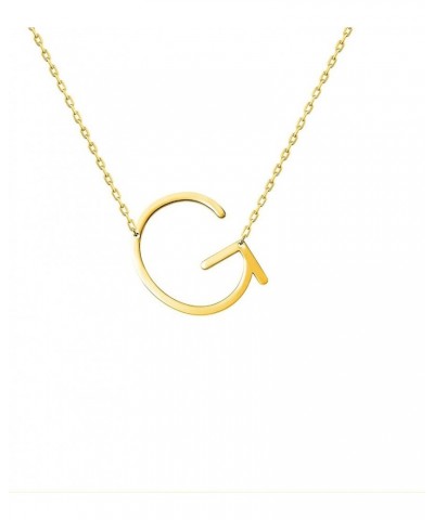 Stainless Steel Initial Letters Necklace for women and girls color gold and Silver from A-Z G-Gold $7.41 Necklaces