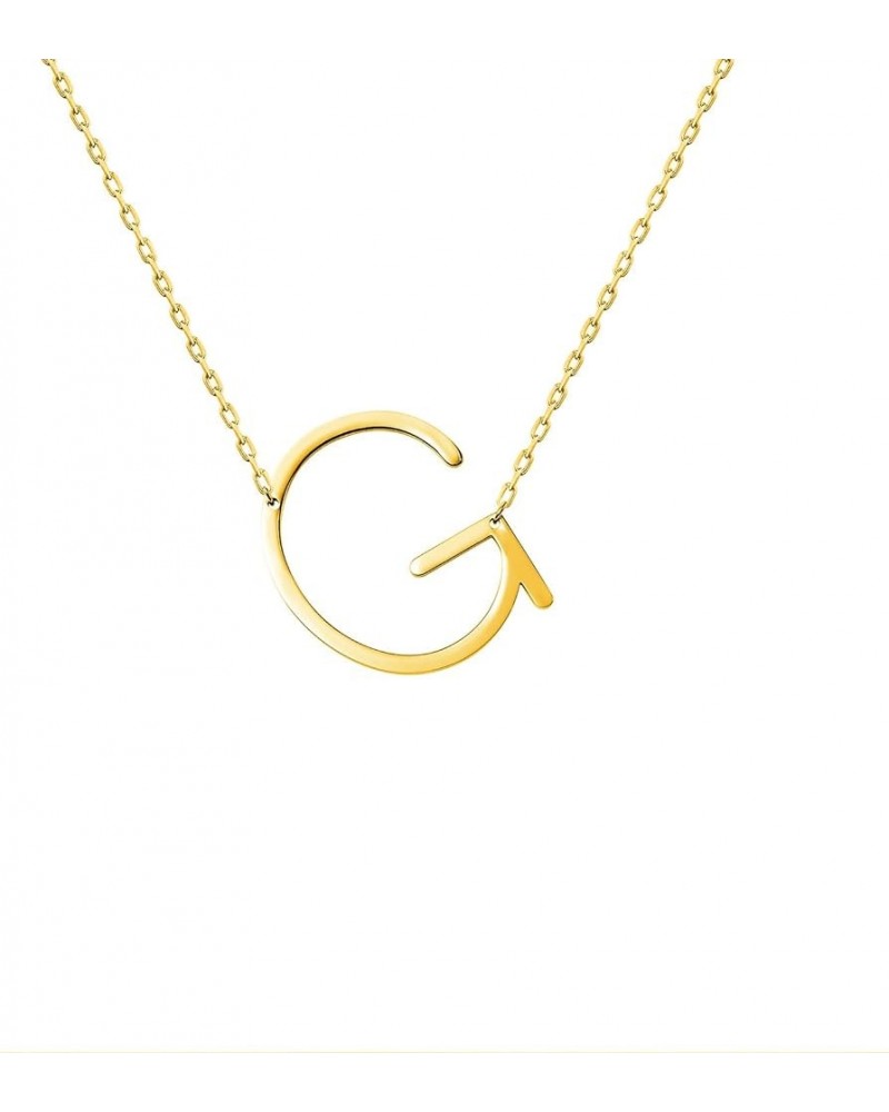 Stainless Steel Initial Letters Necklace for women and girls color gold and Silver from A-Z G-Gold $7.41 Necklaces