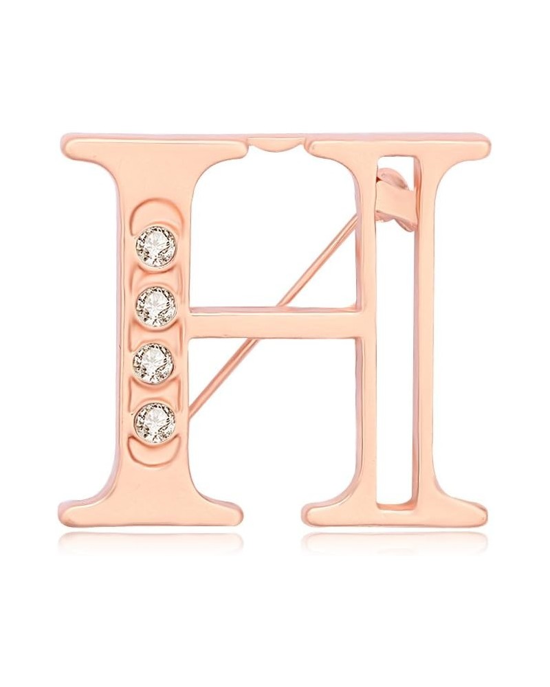 Rose Gold Plated Fashion 26 Charm Initial Letters Brooch Crystal Pins Big Brooches Letter C D K Brooches H $9.01 Brooches & Pins