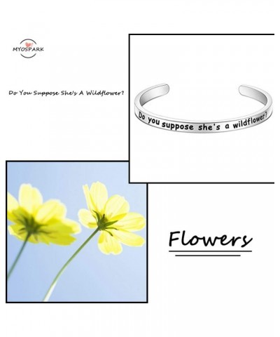 In Wonder Land Inspired Do You Suppose She's A Wildflower Cuff Bangle Bracelet Wildflower Cuff $10.20 Bracelets