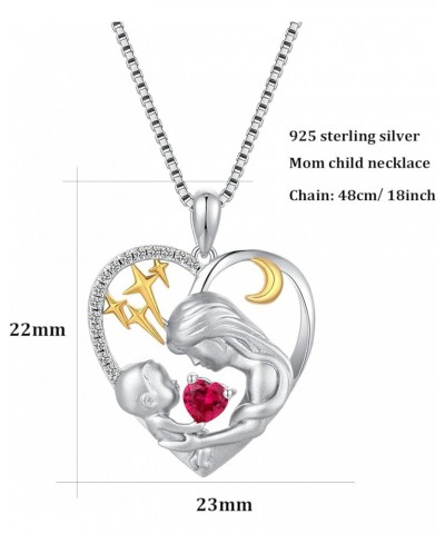 Best Gifts for Mother, 925 Sterling Silver Mom and Child Love Heart Pendant Necklace, Birthday Mothers Day Jewelry Gifts for ...