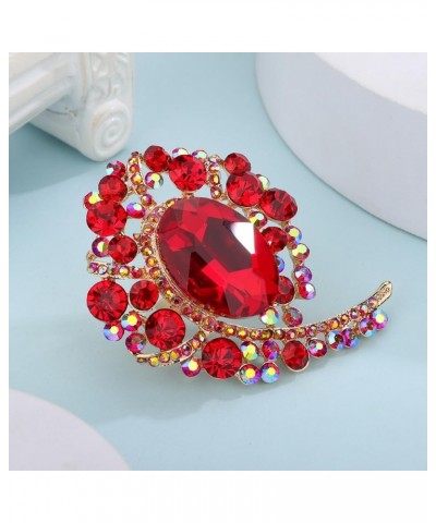 Statement Red Crystal Gold Finger Ring for Women Girls Bling Fashion Cocktail Costume Jewelry Red $9.53 Rings