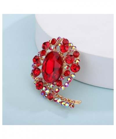 Statement Red Crystal Gold Finger Ring for Women Girls Bling Fashion Cocktail Costume Jewelry Red $9.53 Rings