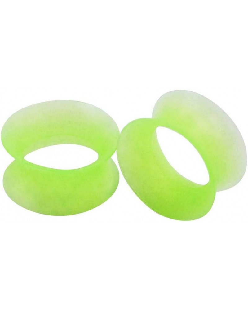 2 PC Extra Soft Silicone Flexible Ear Skin Tunnels Plugs Expanders Gauges Hollow Body Piercing 8G-25mm Green 20mm(3/4") $6.75...