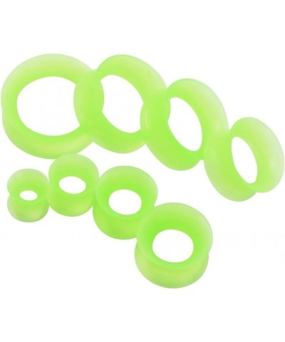 2 PC Extra Soft Silicone Flexible Ear Skin Tunnels Plugs Expanders Gauges Hollow Body Piercing 8G-25mm Green 20mm(3/4") $6.75...