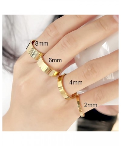 14K Gold Plated Rings for Women Girls Stacking Stackable Band Thumb Pointer Finger Ring Comfort Fit 6mm_Size：10 6mm Gold_6mm ...