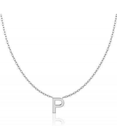 Custom Initial Letter Necklace 925 Sterling Silver Personalized Gift for Mom P Sterling Silver $12.67 Necklaces