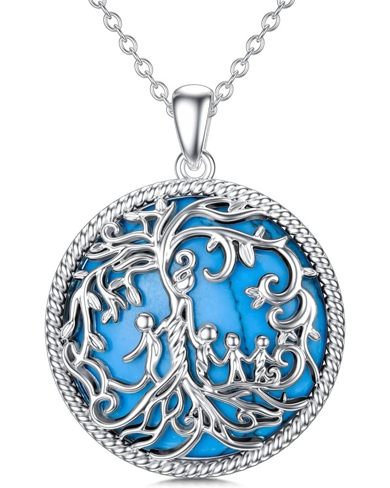 Birthday Gifts for Mom 925 Sterling Silver Tree of Life Mother and 1/2/3/4/5 Children Pendant Necklace Anniversary Jewelry Gi...