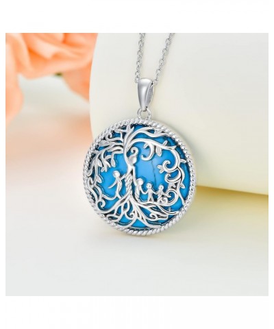 Birthday Gifts for Mom 925 Sterling Silver Tree of Life Mother and 1/2/3/4/5 Children Pendant Necklace Anniversary Jewelry Gi...