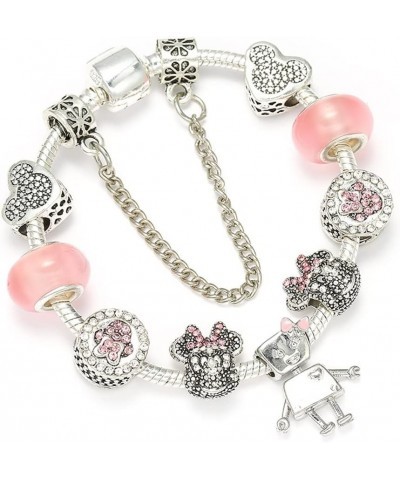 Cartoon Mouse Theme Charms Bracelet, Pandora Compatible, Pink Edition Mouse 3 $14.49 Bracelets