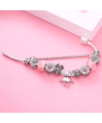 Cartoon Mouse Theme Charms Bracelet, Pandora Compatible, Pink Edition Mouse 3 $14.49 Bracelets