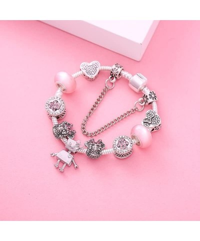 Cartoon Mouse Theme Charms Bracelet, Pandora Compatible, Pink Edition Mouse 3 $14.49 Bracelets