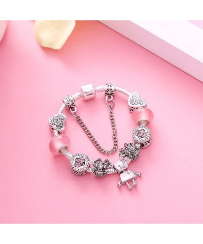 Cartoon Mouse Theme Charms Bracelet, Pandora Compatible, Pink Edition Mouse 3 $14.49 Bracelets